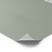 Sage Green We zijn verloofd Verloving Welkom Teken Poster (Hoek)