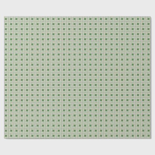 Sage Green Weave Pattern Cadeaupapier (Vlak)