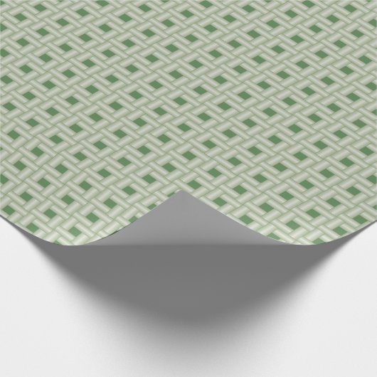 Sage Green Weave Pattern Cadeaupapier (Hoek)
