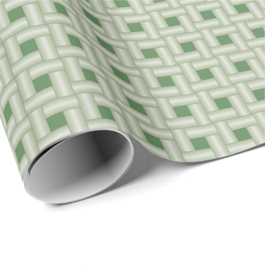 Sage Green Weave Pattern Cadeaupapier (Rol Hoek)