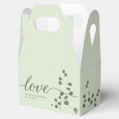 Sage green Weddenschap Love Script Eucalyptus Cust Bedankdoosjes (Geopend)