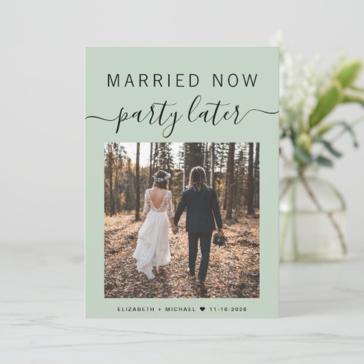 Sage Green Weddenschap met huwelijk (Staand voorkant)