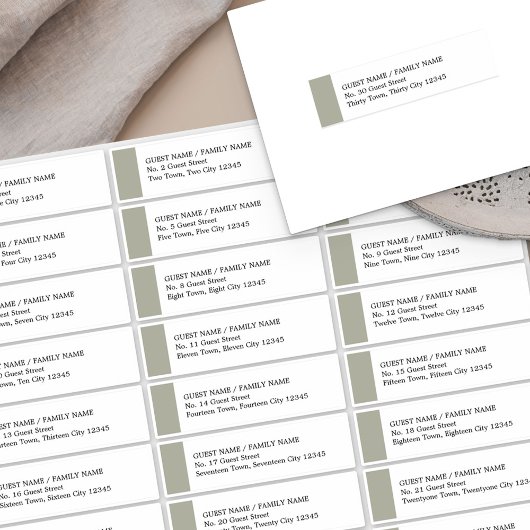 Sage Green Wedding 30 Guest Adresetiketten Sticker