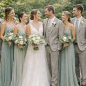 Sage Green Wedding Attire Card with Neutral Color Kaart