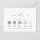 Sage Green Wedding Attire Color Palette Card  Kaart (Voorkant)