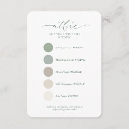 Sage Green Wedding Attire Color Palette Card  Kaart