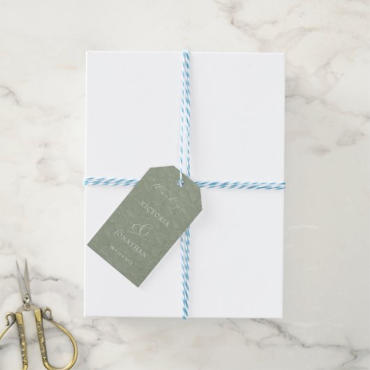 Sage Green Wedding Bedankt Cadeaulabel (Met Touw)