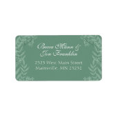 Sage Green Wedding Botanical Address Label (Voorkant)
