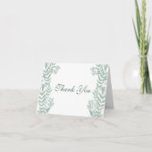 Sage Green Wedding  Botanical Bedankkaart (Voorkant)