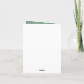 Sage Green Wedding Botanical Bedankkaart (Achterkant)