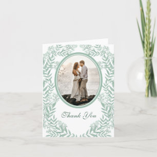 Sage Green Wedding  Botanical Bedankkaart