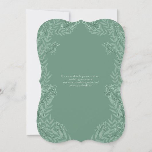 Sage Green Wedding  Botanical Kaart (Achterkant)
