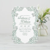 Sage Green Wedding  Botanical Kaart (Staand voorkant)