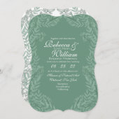 Sage Green Wedding  Botanical Kaart (Voorkant / Achterkant)