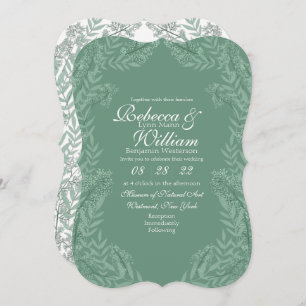 Sage Green Wedding  Botanical Kaart