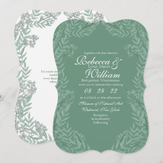 Sage Green Wedding Botanical Kaart