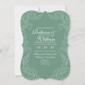 Sage Green Wedding  Botanical Kaart (Voorkant)