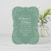 Sage Green Wedding  Botanical Kaart (Staand voorkant)