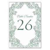 Sage Green Wedding Botanical Kaart (Voorkant)