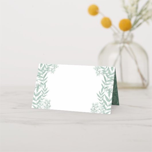 Sage Green Wedding  Botanical Plaatskaartje (Voorkant)