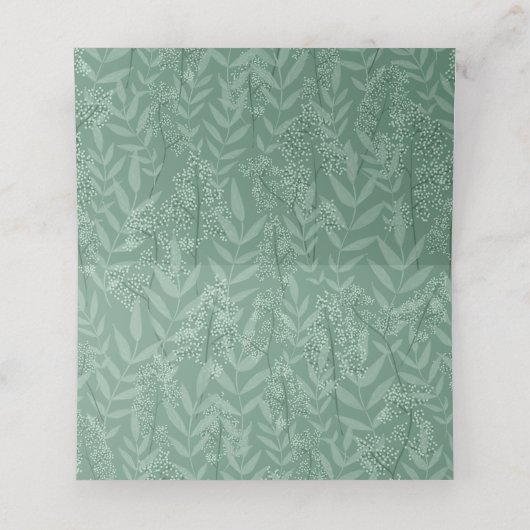 Sage Green Wedding Botanical Plaatskaartje (Binnenkant ongevouwen)