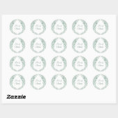 Sage Green Wedding Botanical Ronde Sticker (Vel)