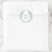 Sage Green Wedding Botanical Ronde Sticker (Tas)