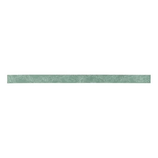 Sage Green Wedding  Botanical Satijnen Lint (Voorkant)