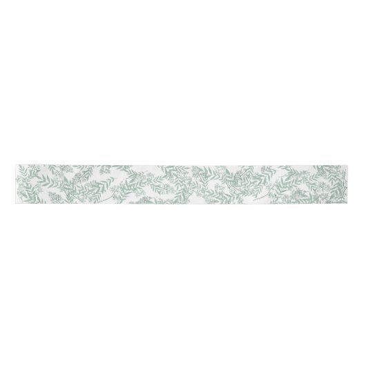 Sage Green Wedding  Botanical Satijnen Lint (Voorkant)