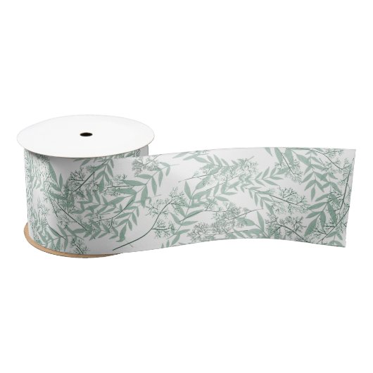 Sage Green Wedding  Botanical Satijnen Lint (Spoel)