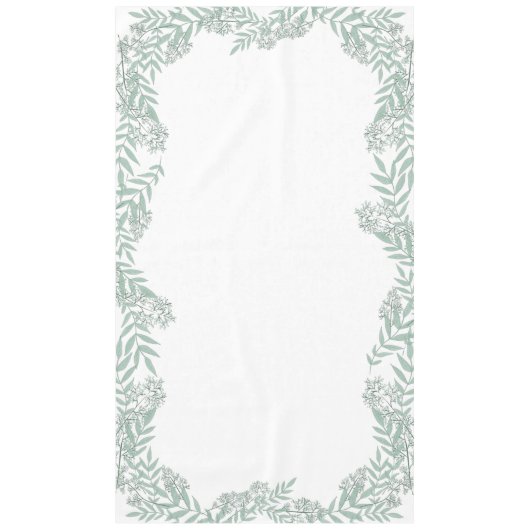 Sage Green Wedding  Botanical Tafelkleed (Voorkant)