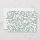 Sage Green Wedding  Botanisch RSVP Antwoord Kaart (Achterkant)