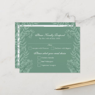Sage Green Wedding Briefkaart RSVP