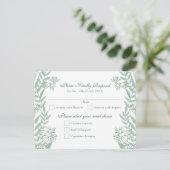 Sage Green Wedding  Briefkaart RSVP (Staand voorkant)