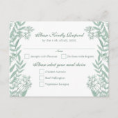 Sage Green Wedding  Briefkaart RSVP (Voorkant)