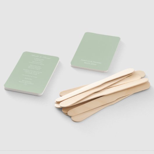 Sage Green Wedding Ceremony Program Handwaaier (Niet-gemonteerd)