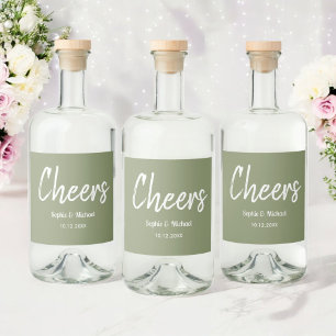 Sage Green Wedding Cheers Elegant Likeurfles Etiket