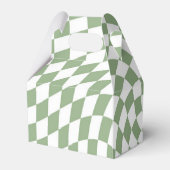 Sage Green Wedding Collectie Check Gecontroleerd Bedankdoosjes (Achterkant)