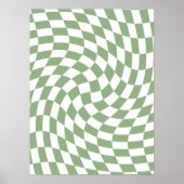 Sage Green Wedding Collectie Check Gecontroleerd Poster (Voorkant)