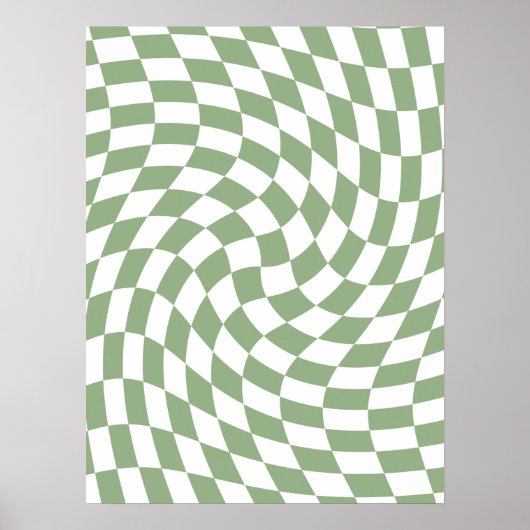 Sage Green Wedding Collectie Check Gecontroleerd Poster (Voorkant)