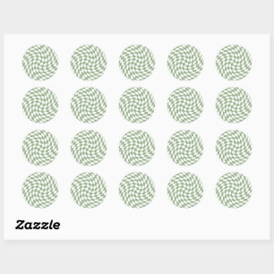 Sage Green Wedding Collectie Check Gecontroleerd Ronde Sticker