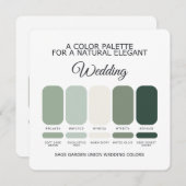 Sage Green Wedding Color Palette Card Kaart (Voorkant / Achterkant)