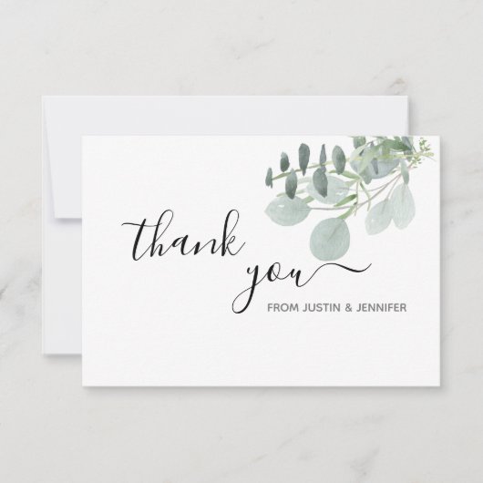 Sage Green Wedding Colors Bedankt kaarten (Voorkant)