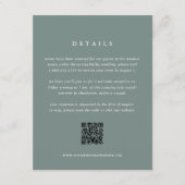 Sage Green Wedding Details Card with QR Code Informatiekaartje (Voorkant)