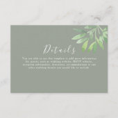 Sage Green Wedding Details Enclosure Card Informatiekaartje (Voorkant)