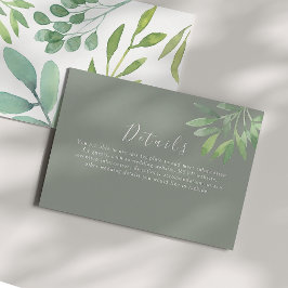 Sage Green Wedding Details Enclosure Card Informatiekaartje