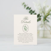 Sage Green Wedding Details Informatiekaartje (Staand voorkant)
