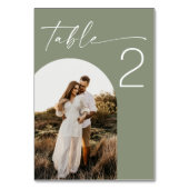 Sage Green Wedding | Elegante minimalistische boog Kaart (Achterkant)