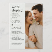 Sage Green Wedding Elopement Minimal Photo  Kaart (Voorkant)