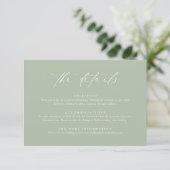 Sage Green Wedding Enclosure Card Informatiekaartje (Staand voorkant)